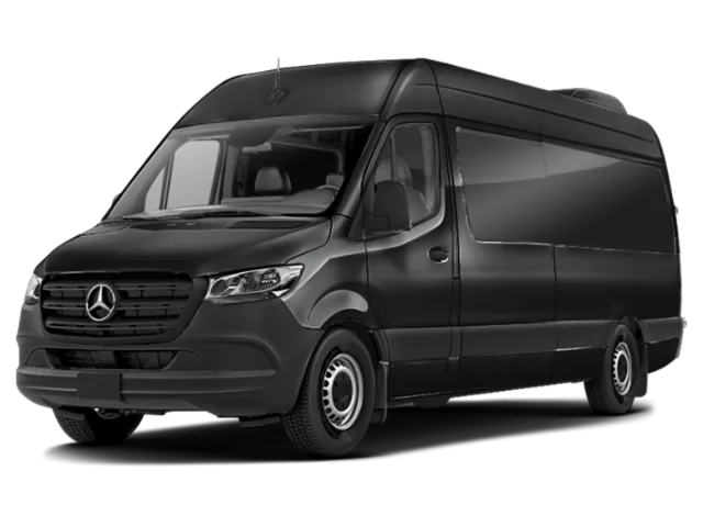 Mercedes-Benz Sprinter van used for Express Midwest airline crew transportation at The Eastern Iowa Airport
